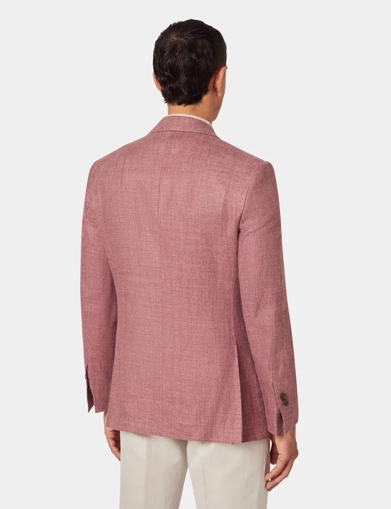 Brick Herringbone Linen-Silk Blend Blazer - 1913 Collection thumbnail 8