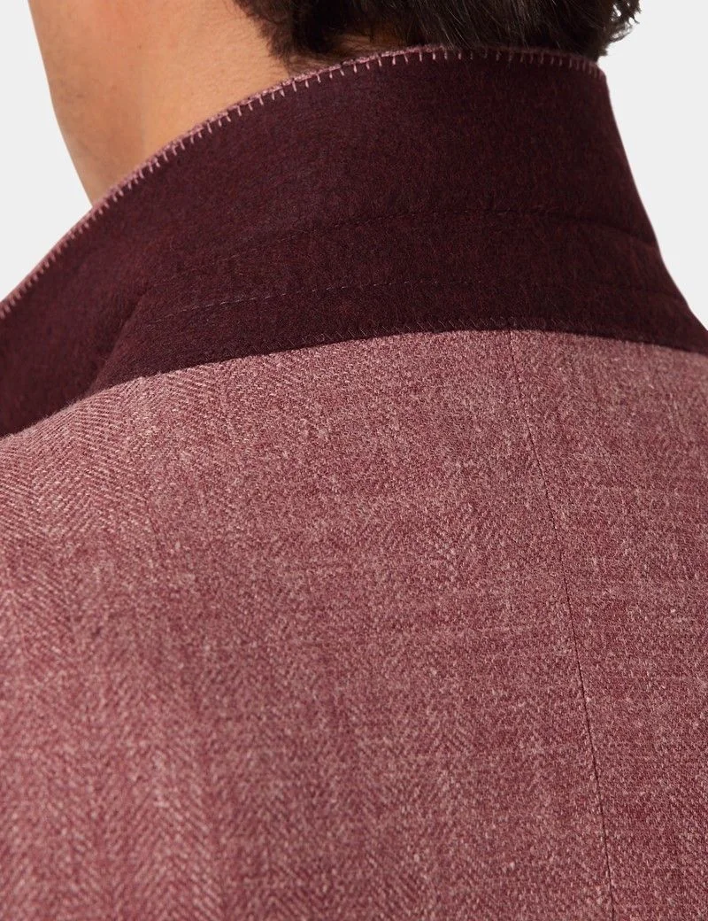 Brick Herringbone Linen-Silk Blend Blazer - 1913 Collection thumbnail 9
