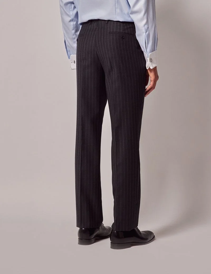 Charcoal Chalk Stripe Slim Hemmed Trousers thumbnail 4