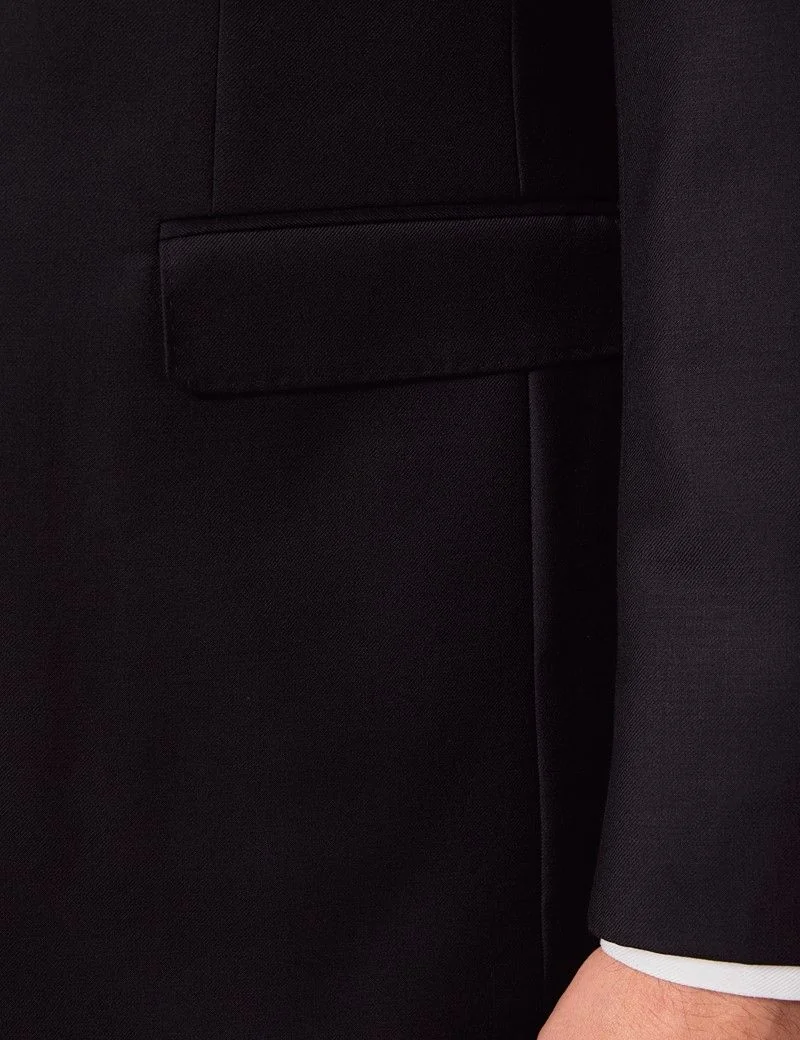 Classic Fit Black Twill Suit Jacket thumbnail 4