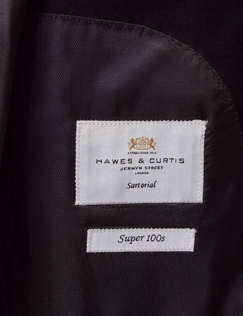 Classic Fit Black Twill Suit Jacket thumbnail 5