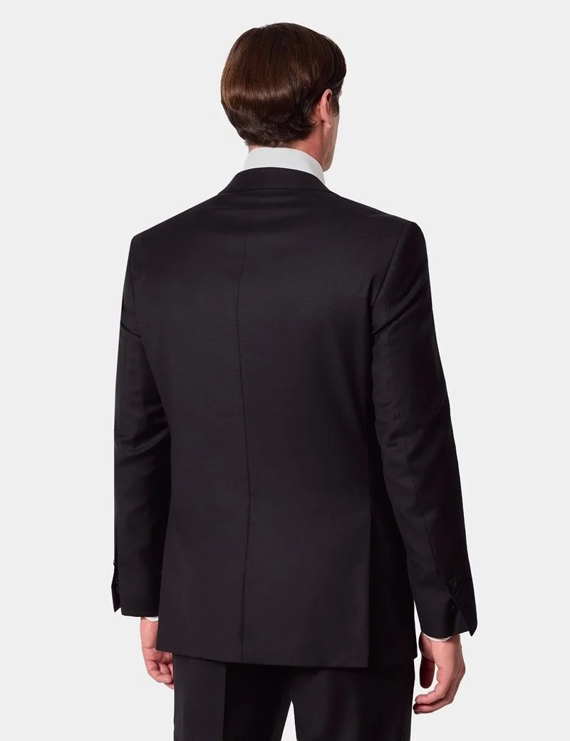 Classic Fit Black Twill Suit Jacket thumbnail 6