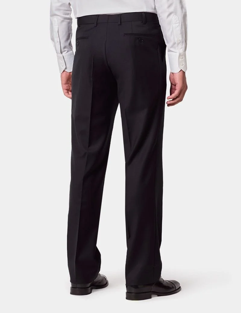 Classic Fit Black Twill Suit Trousers thumbnail 4