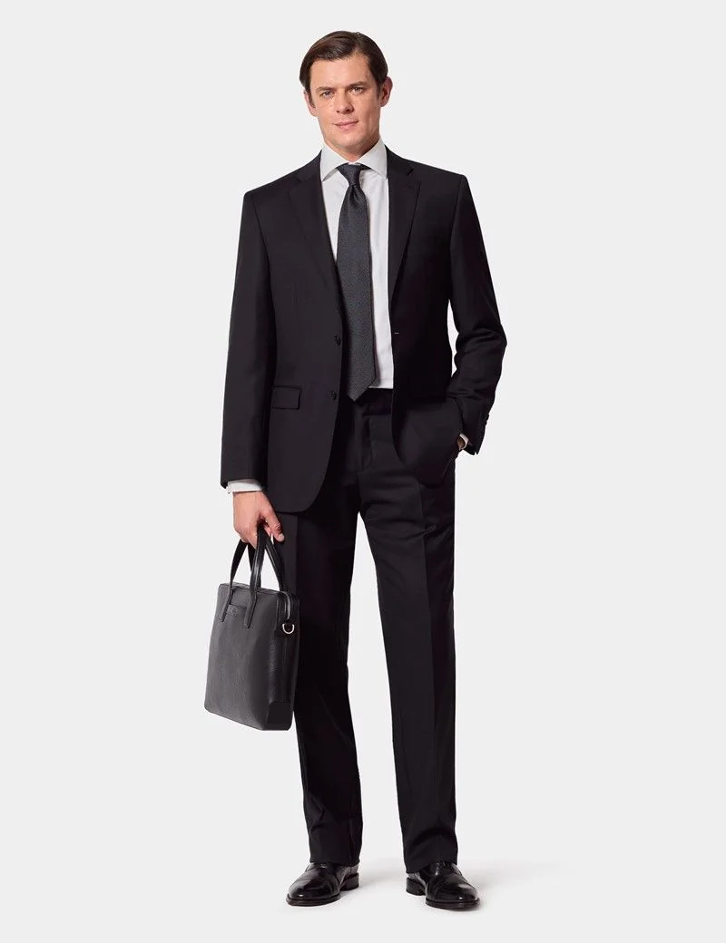 Classic Fit Black Twill Suit thumbnail 9