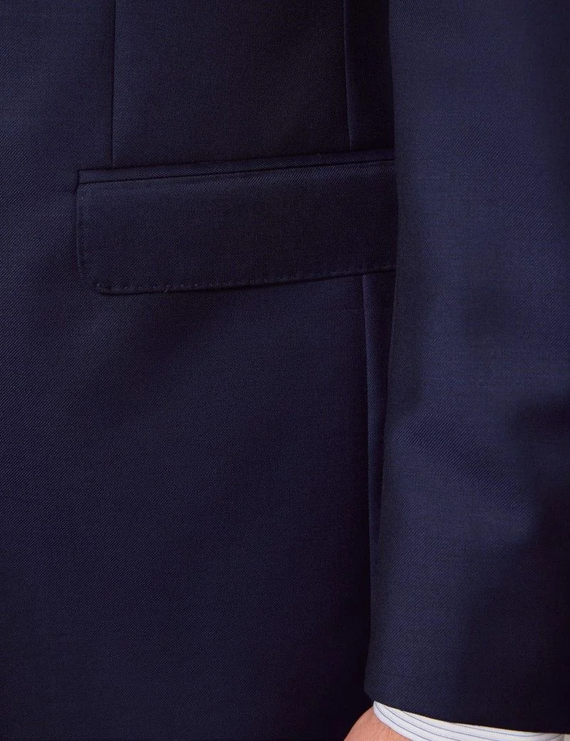 Classic Fit Dark Blue Twill Suit Jacket thumbnail 2