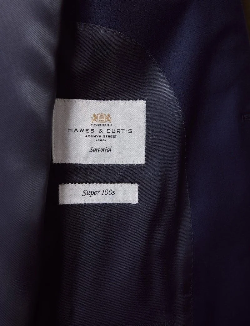 Classic Fit Dark Blue Twill Suit Jacket thumbnail 3