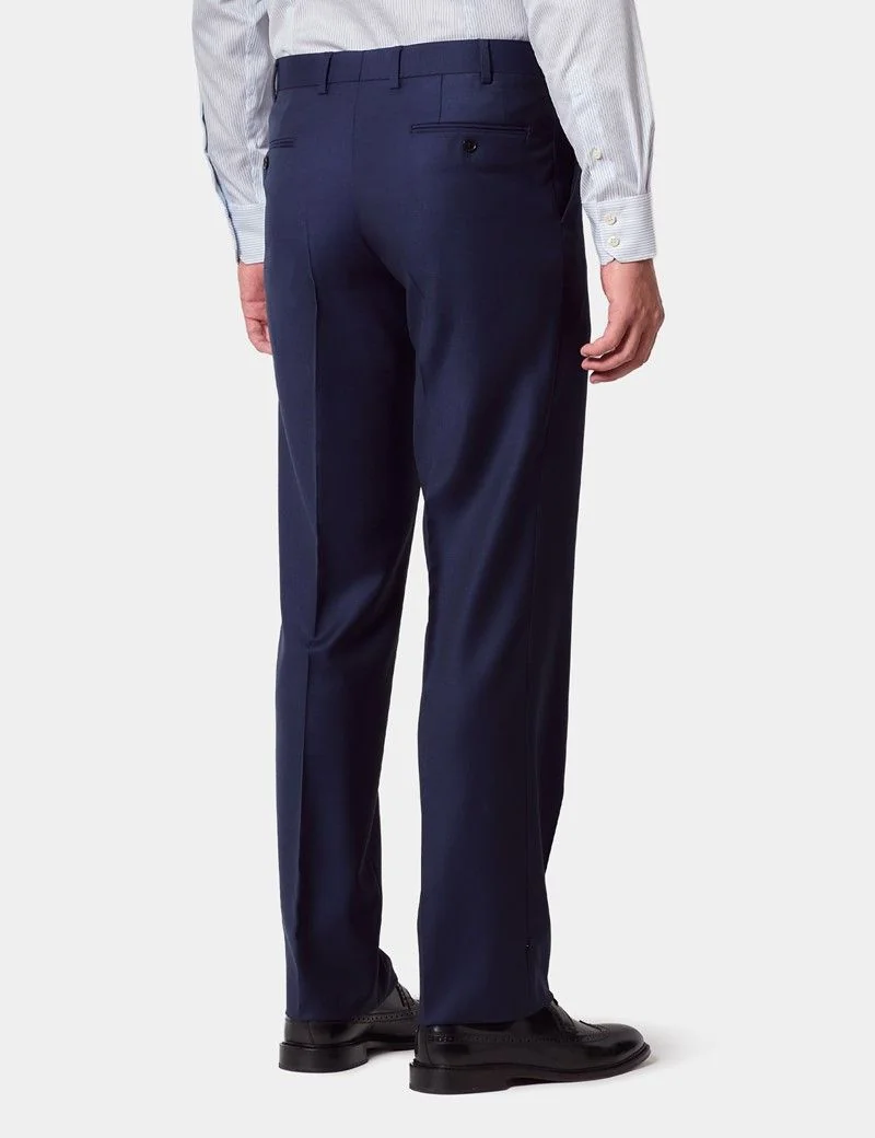 Classic Fit Dark Blue Twill Suit Trousers thumbnail 4