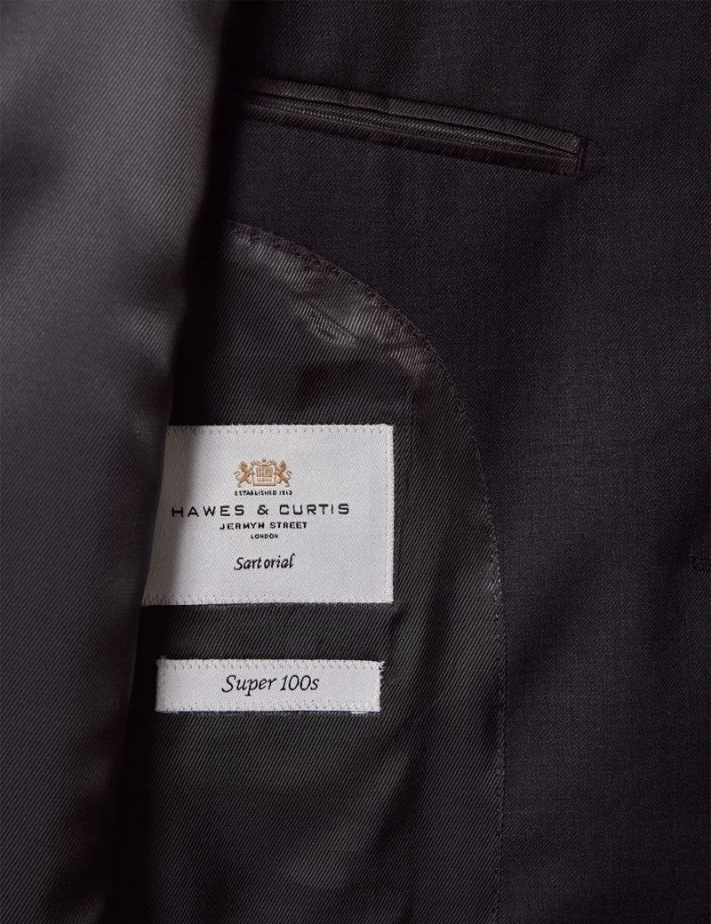 Classic Fit Dark Charcoal Twill Suit Jacket thumbnail 4
