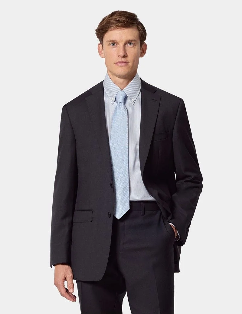 Classic Fit Dark Charcoal Twill Suit Jacket thumbnail 9