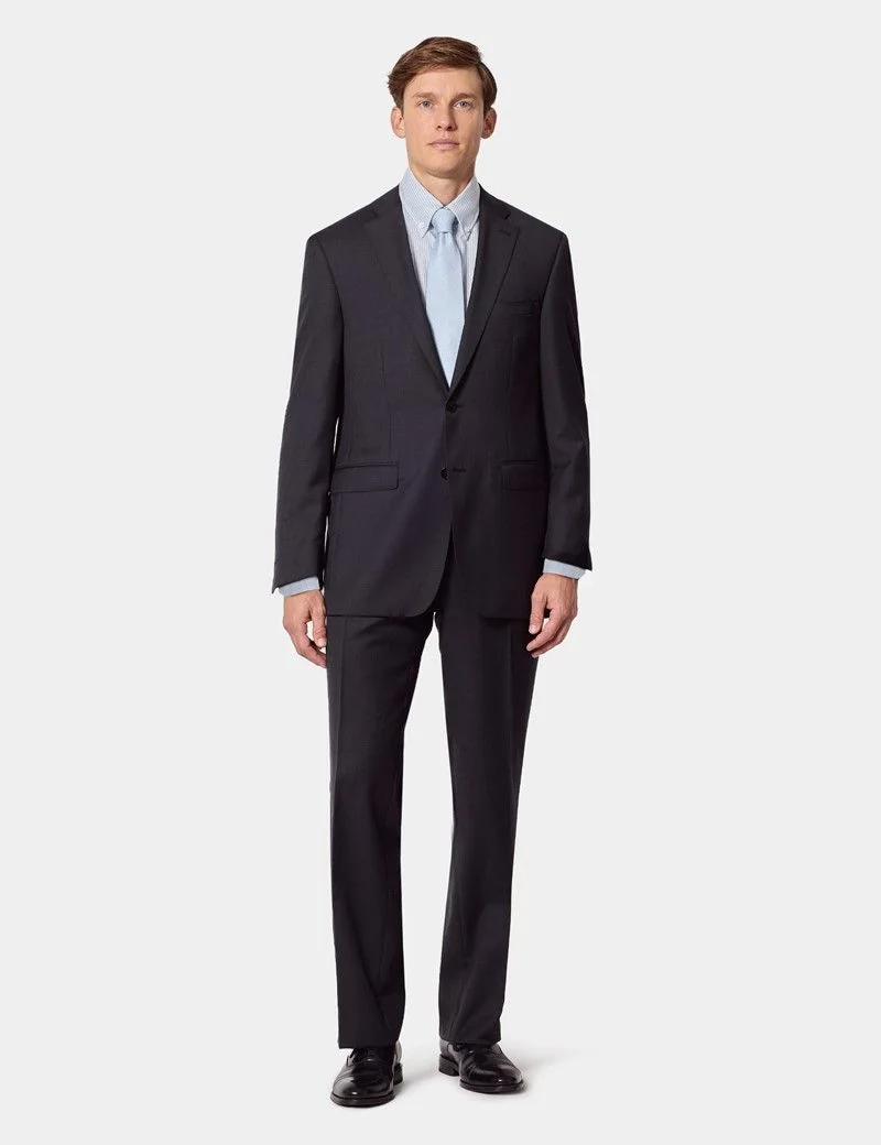 Classic Fit Dark Charcoal Twill Suit Trousers thumbnail 5