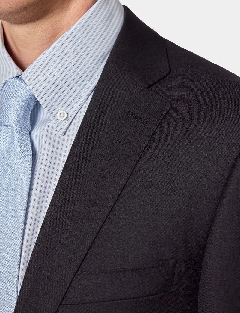 Classic Fit Dark Charcoal Twill Suit thumbnail 4