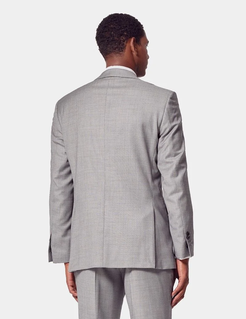 Classic Fit Light Grey Twill Suit Jacket thumbnail 6