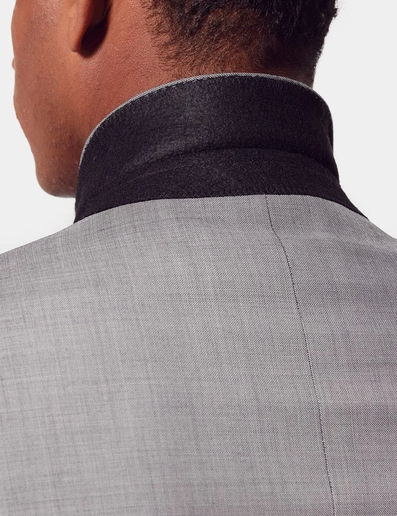 Classic Fit Light Grey Twill Suit Jacket thumbnail 7