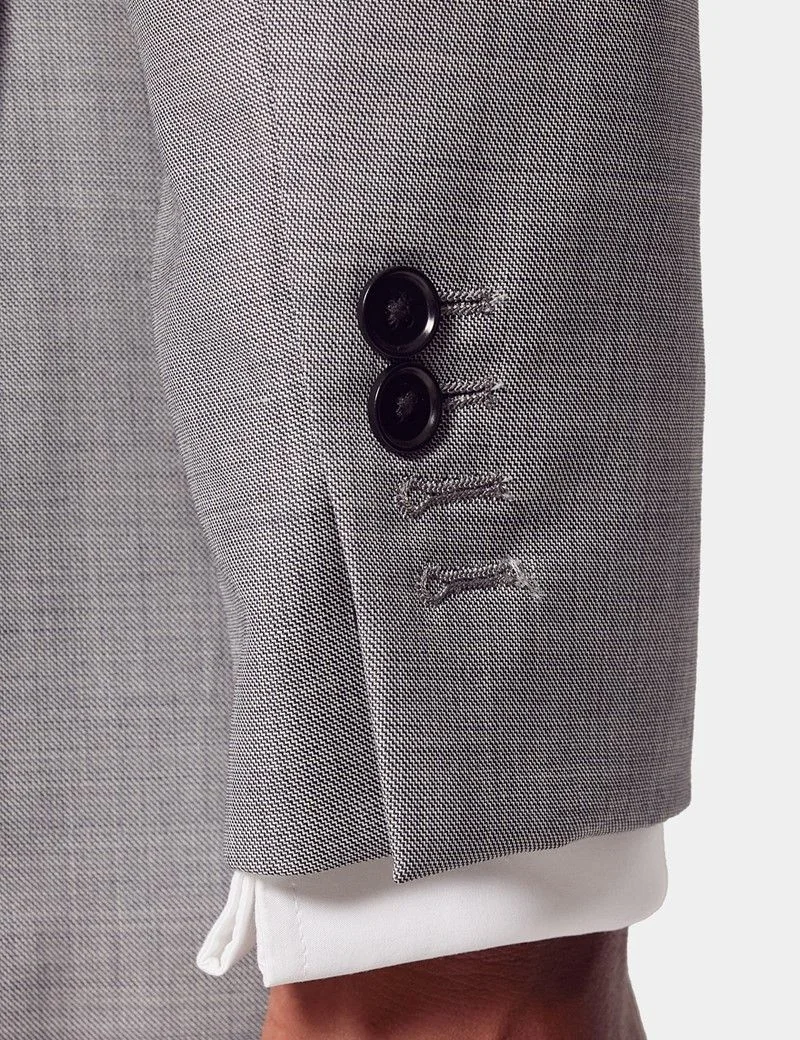 Classic Fit Light Grey Twill Suit Jacket thumbnail 8