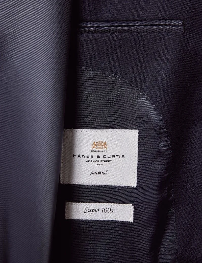 Classic Fit Navy Twill Suit Jacket thumbnail 4