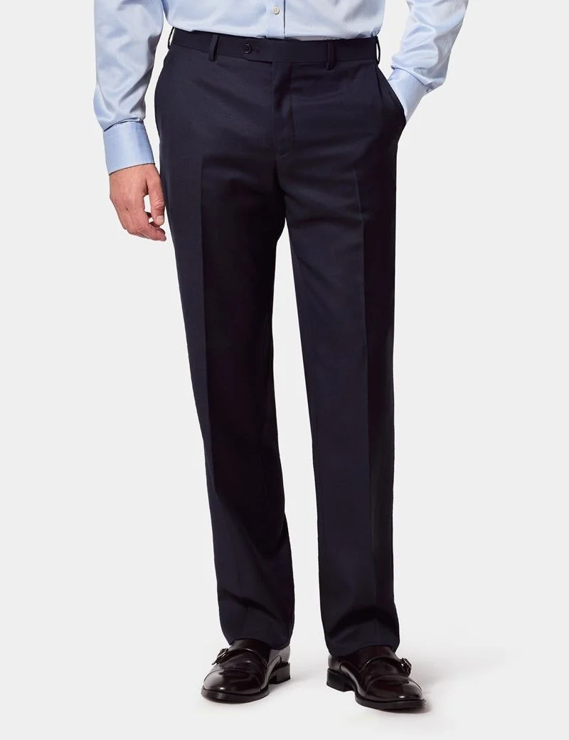 Classic Fit Navy Twill Suit Trousers thumbnail 2
