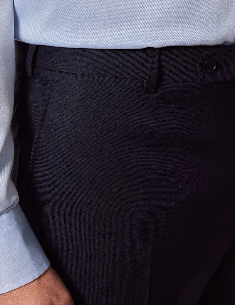 Classic Fit Navy Twill Suit Trousers thumbnail 3