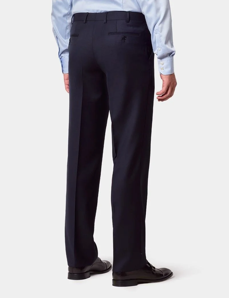 Classic Fit Navy Twill Suit Trousers thumbnail 4