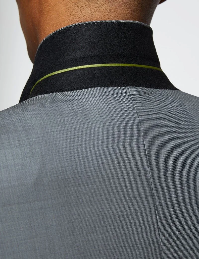 Men's Grey Twill Slim Fit Suit Jacket thumbnail 2