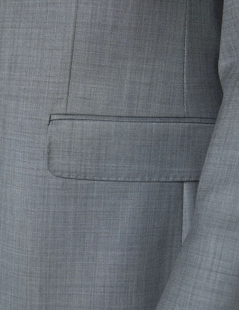 Men's Grey Twill Slim Fit Suit Jacket thumbnail 4