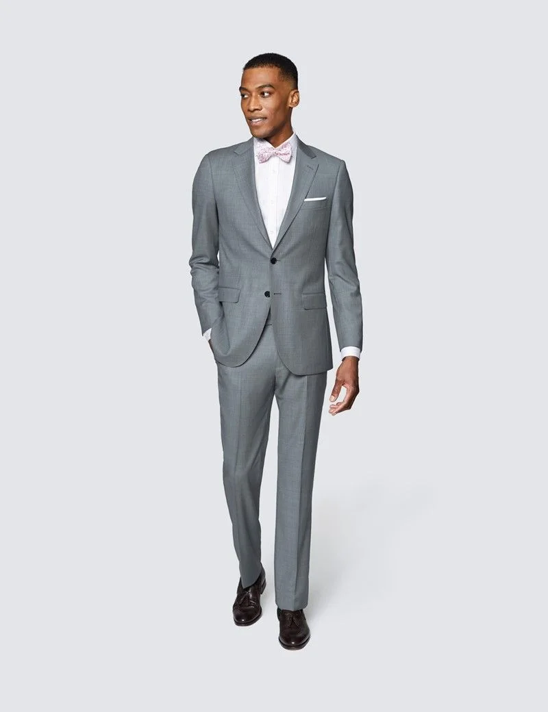Men's Grey Twill Slim Fit Suit Jacket thumbnail 8