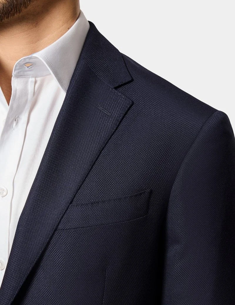Navy Wool Slim Blazer thumbnail 2