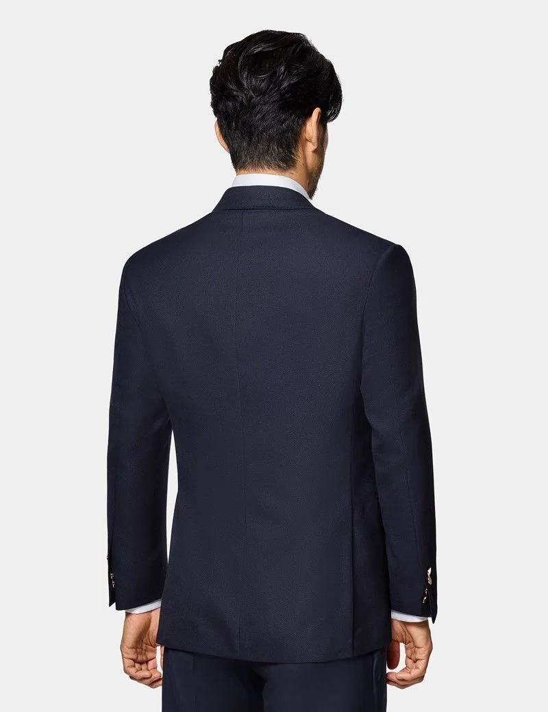 Navy Wool Slim Blazer thumbnail 5