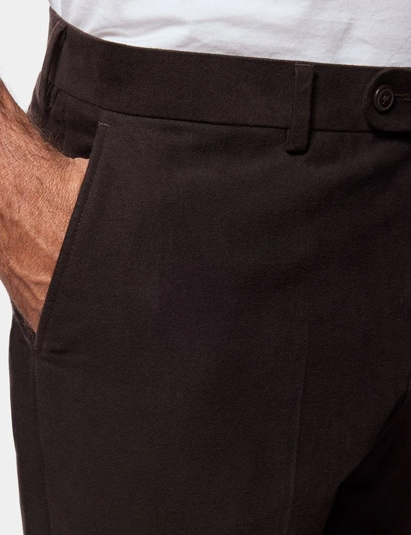 Regular Fit Dark Chocolate Moleskin Trousers thumbnail 3