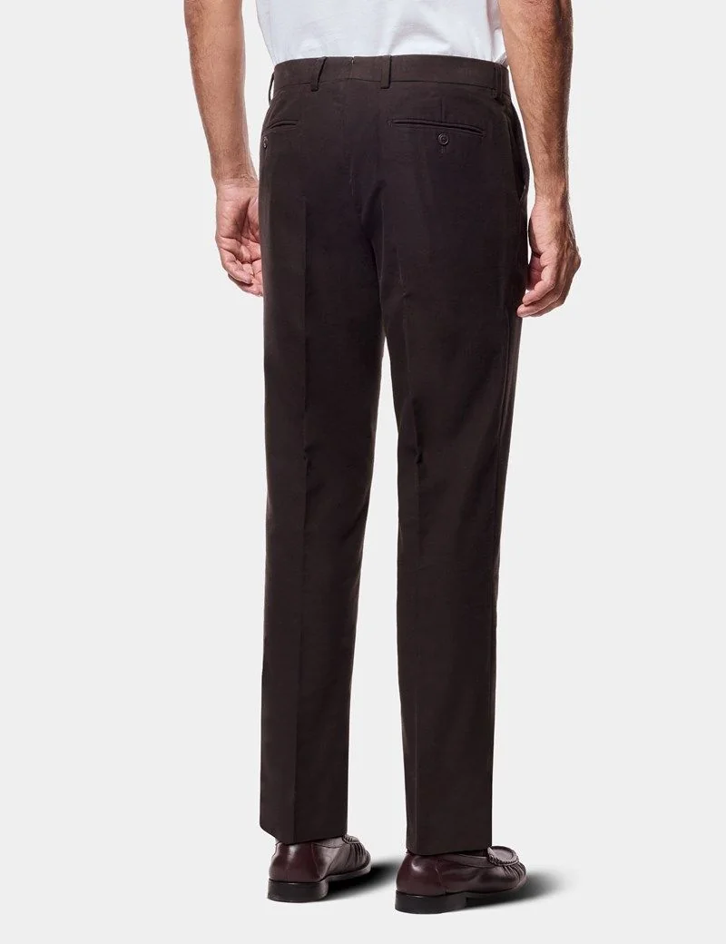 Regular Fit Dark Chocolate Moleskin Trousers thumbnail 4