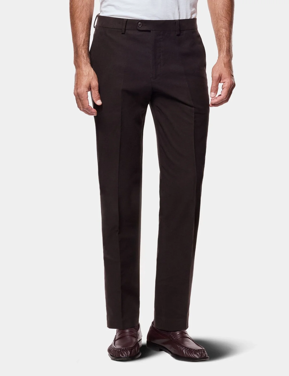 Regular Fit Dark Chocolate Moleskin Trousers primary image