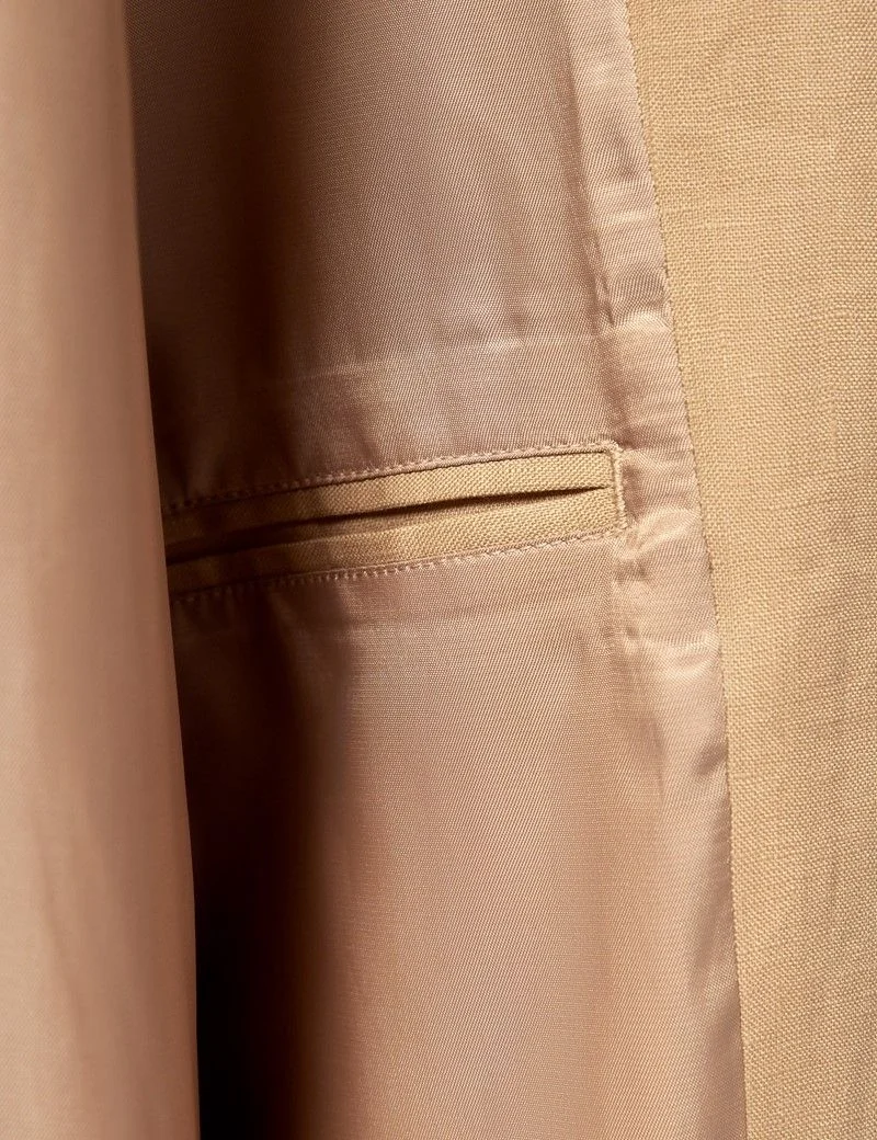 Sand Linen Bomber Jacket thumbnail 6
