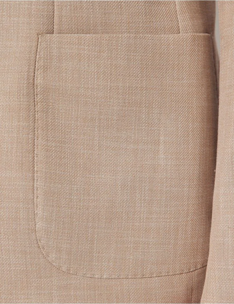 Sand Semi Plain Cotton-Wool Blazer - 1913 Collection thumbnail 4
