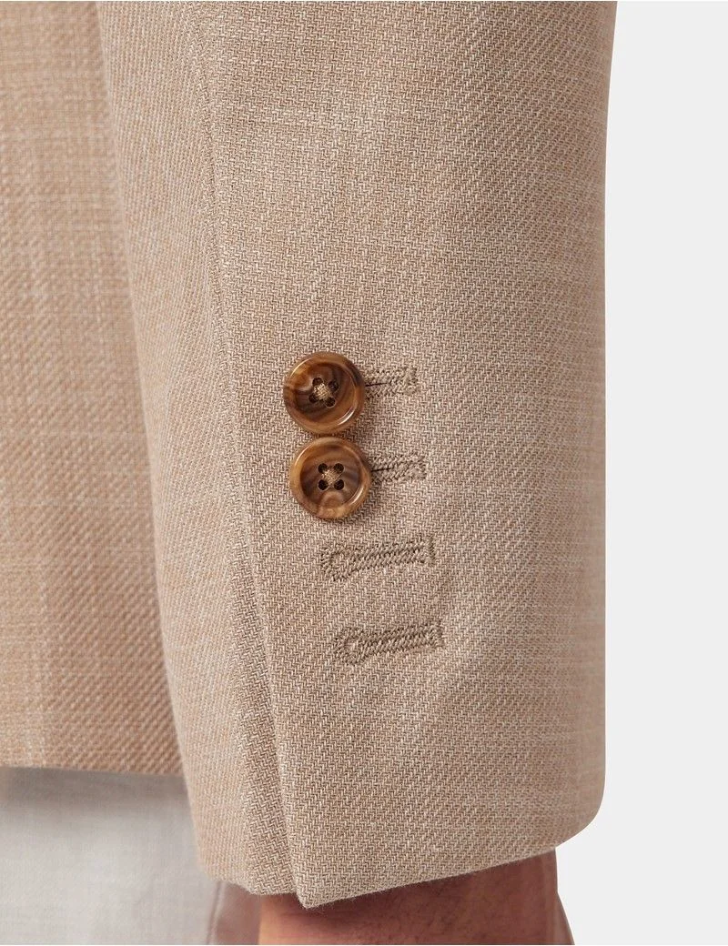 Sand Semi Plain Cotton-Wool Blazer - 1913 Collection thumbnail 9
