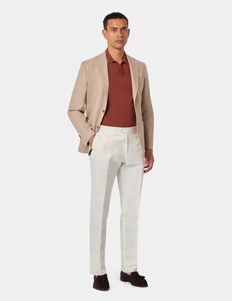 Sand Semi Plain Cotton-Wool Blazer - 1913 Collection thumbnail 10