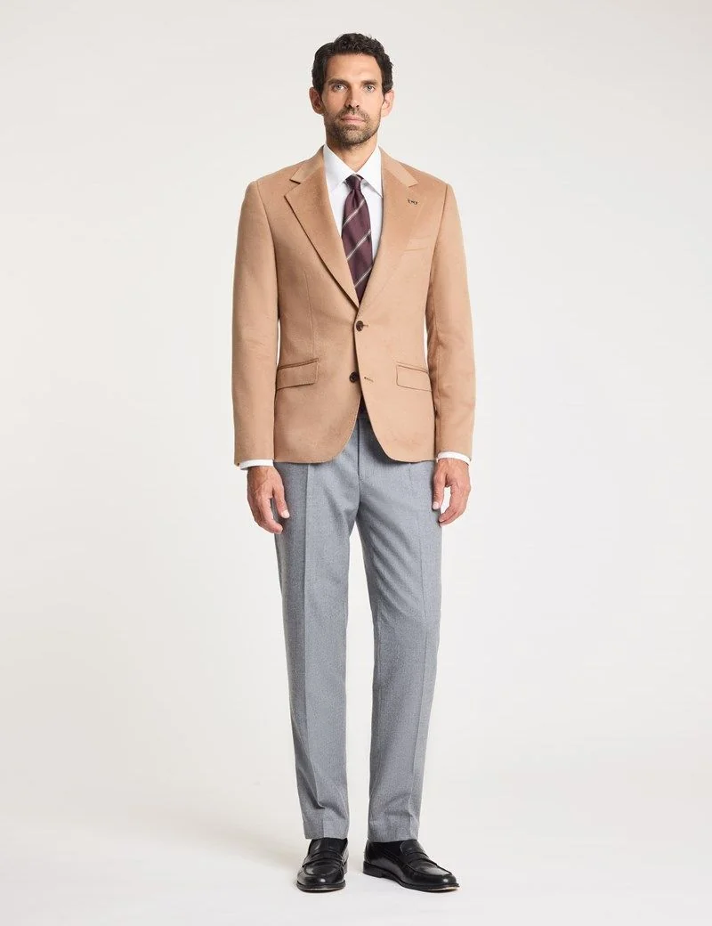 Slim Camel Wool-Cashmere Blazer thumbnail 4