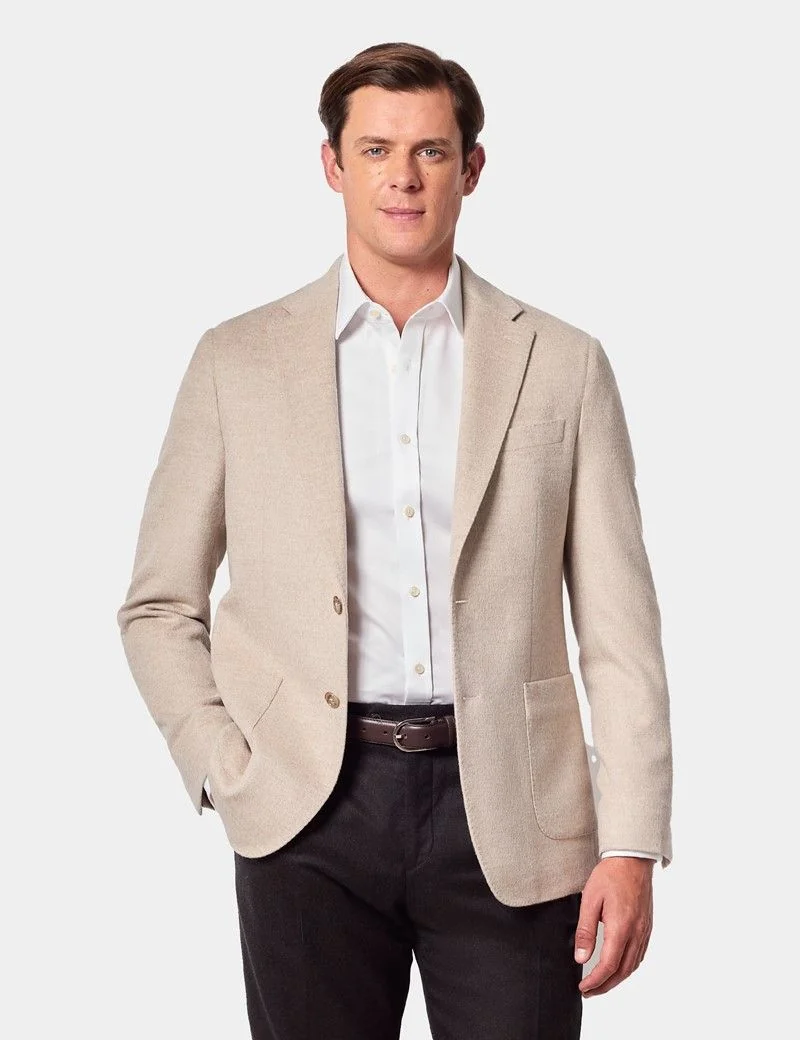 Slim Fit Beige Blazer thumbnail 7