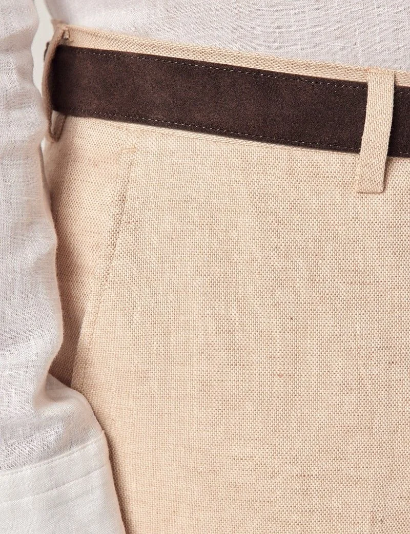 Slim Fit Beige Suit Trousers thumbnail 3