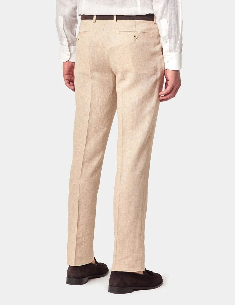 Slim Fit Beige Suit Trousers thumbnail 4