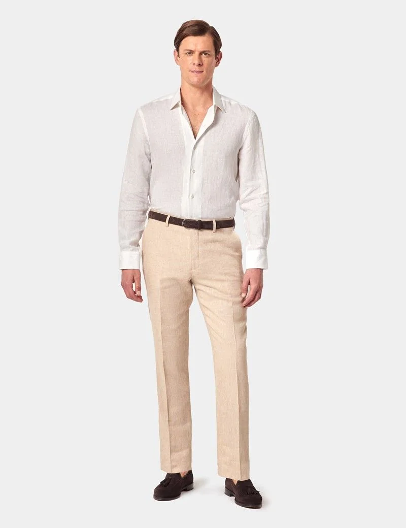 Slim Fit Beige Suit Trousers thumbnail 5