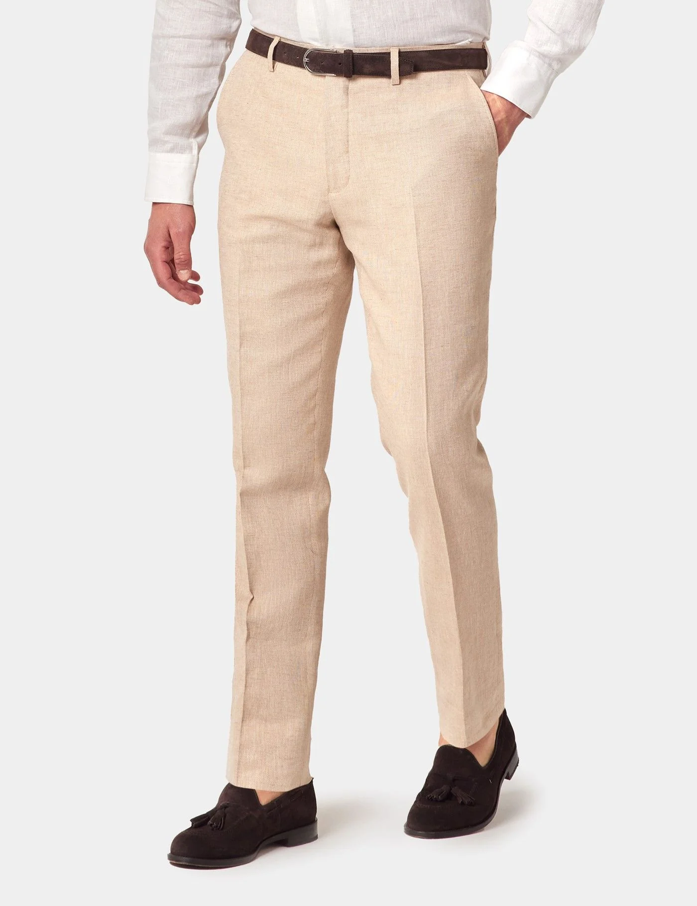 Slim Fit Beige Suit Trousers primary image