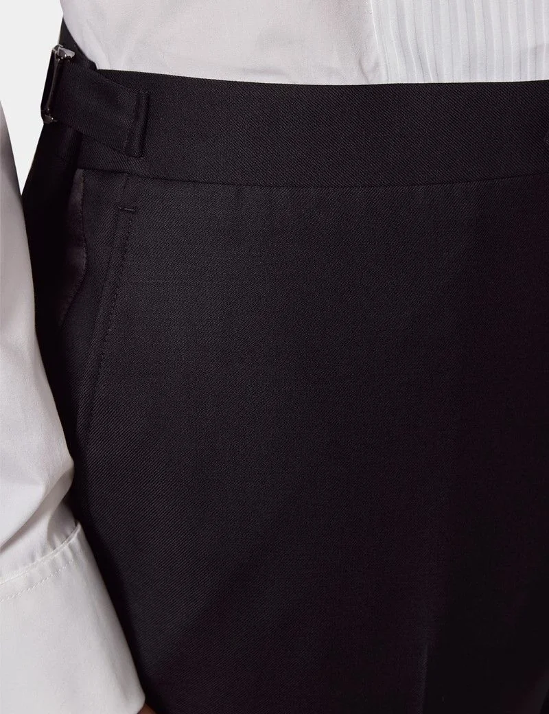 Slim Fit Black Dinner Suit Trousers with Side Adjusters thumbnail 3
