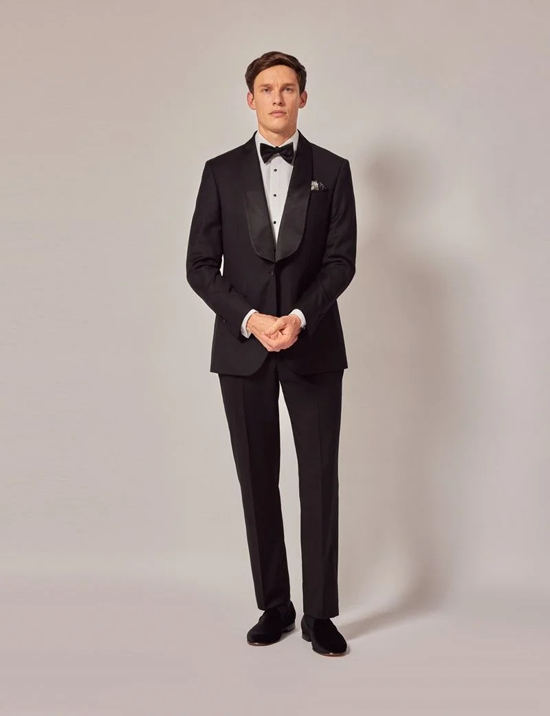 Slim Fit Black Dinner Suit Trousers thumbnail 2
