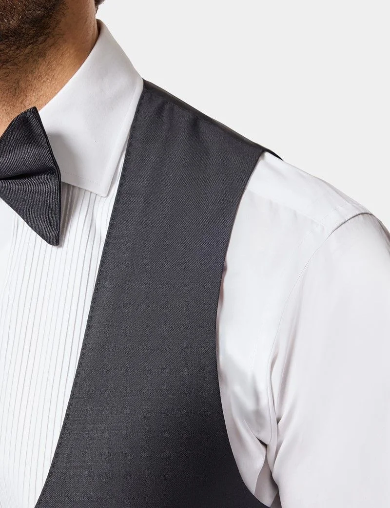 Slim Fit Black Dinner Waistcoat thumbnail 3