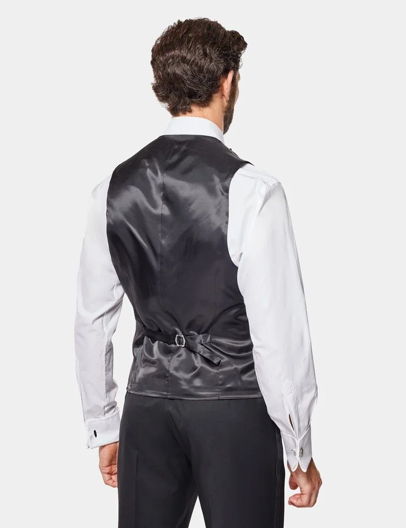 Slim Fit Black Dinner Waistcoat thumbnail 5
