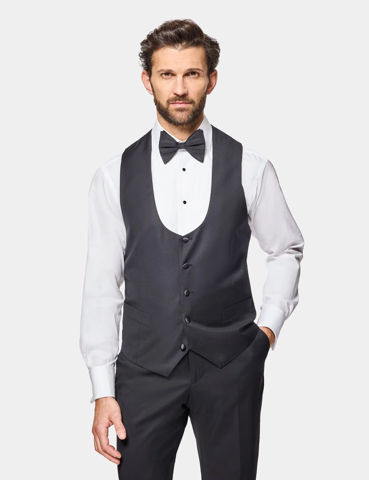 Slim Fit Black Dinner Waistcoat primary image