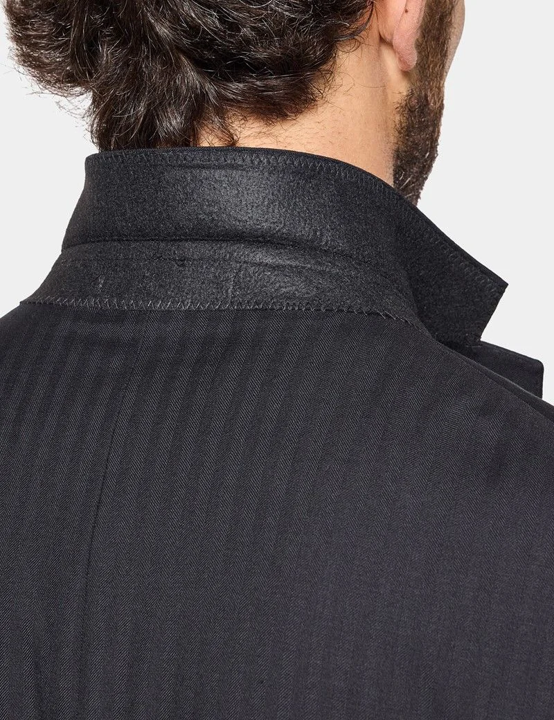 Slim Fit Black Herringbone Suit Jacket thumbnail 8
