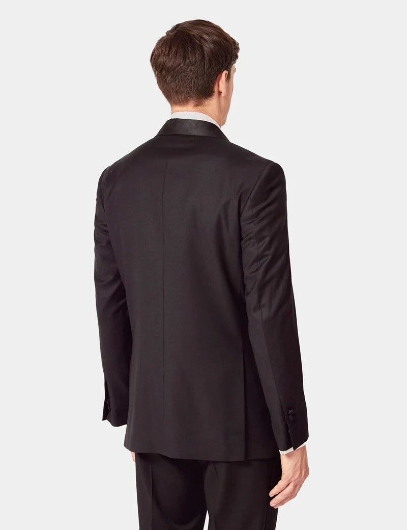 Slim Fit Black Shawl Dinner Jacket thumbnail 4