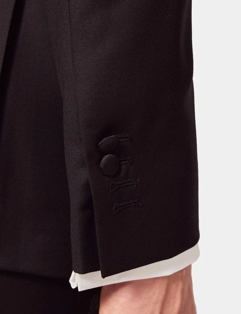 Slim Fit Black Shawl Dinner Jacket thumbnail 6