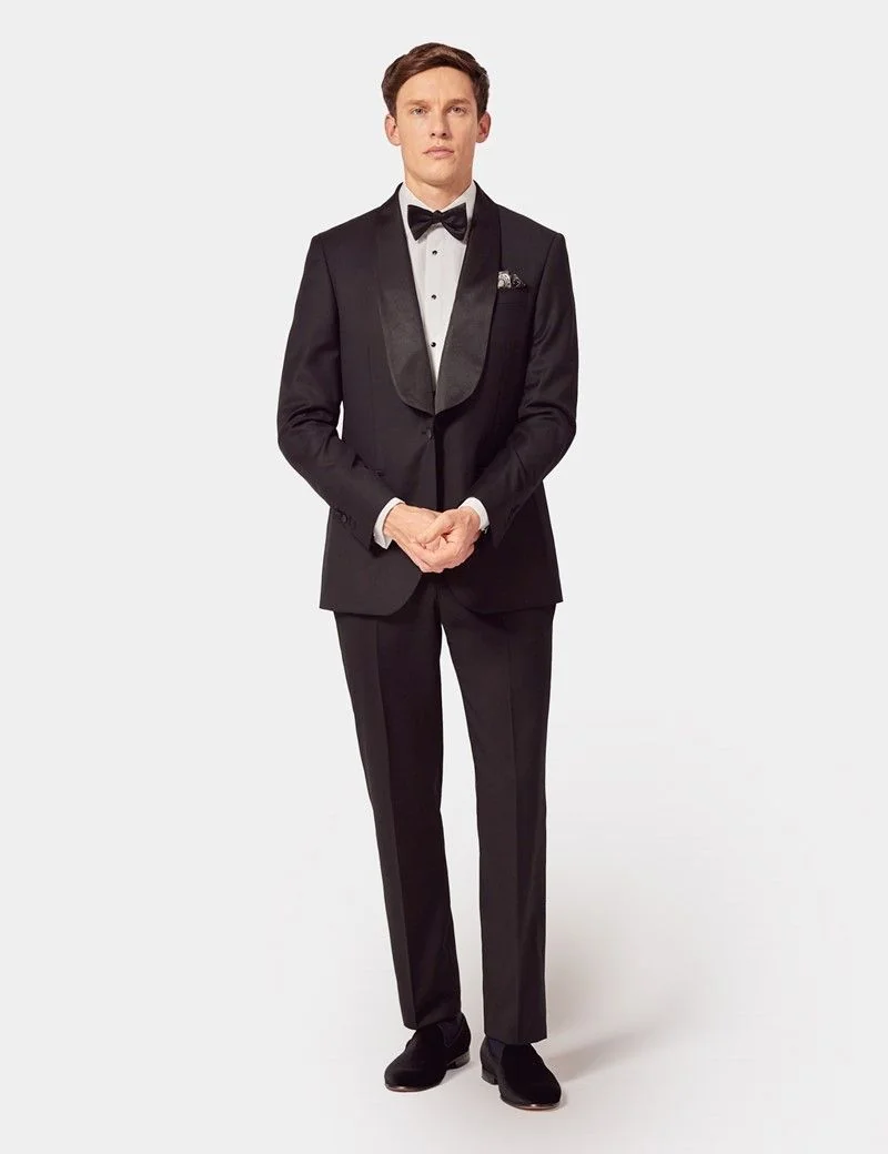 Slim Fit Black Shawl Dinner Jacket thumbnail 8