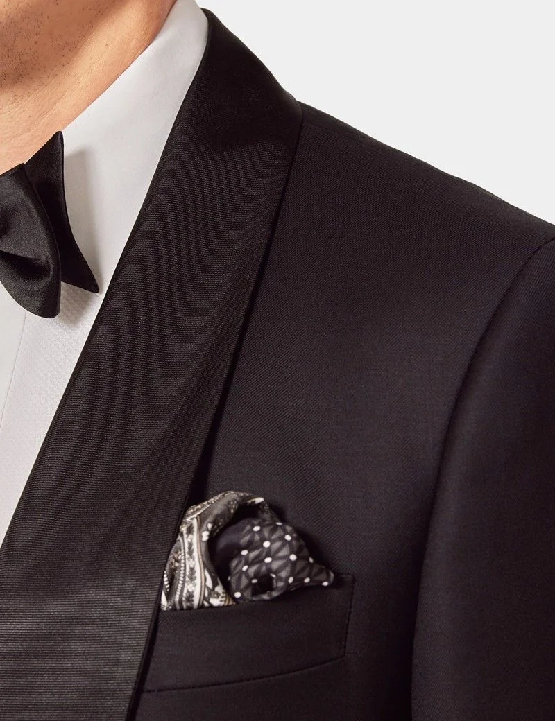 Slim Fit Black Shawl Dinner Jacket thumbnail 9
